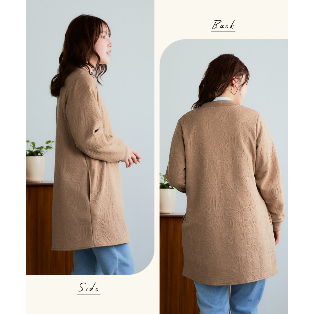 ふくれフラワージャガードロングMA-1 大きいサイズ10