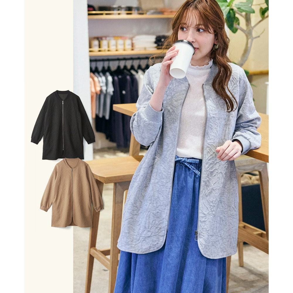 ふくれフラワージャガードロングMA-1 大きいサイズ11