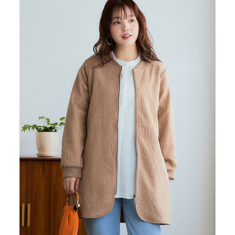 ふくれフラワージャガードロングMA-1 大きいサイズ14