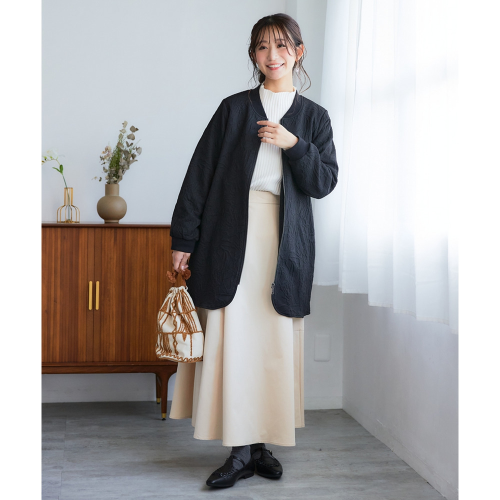 ふくれフラワージャガードロングMA-1 大きいサイズ17