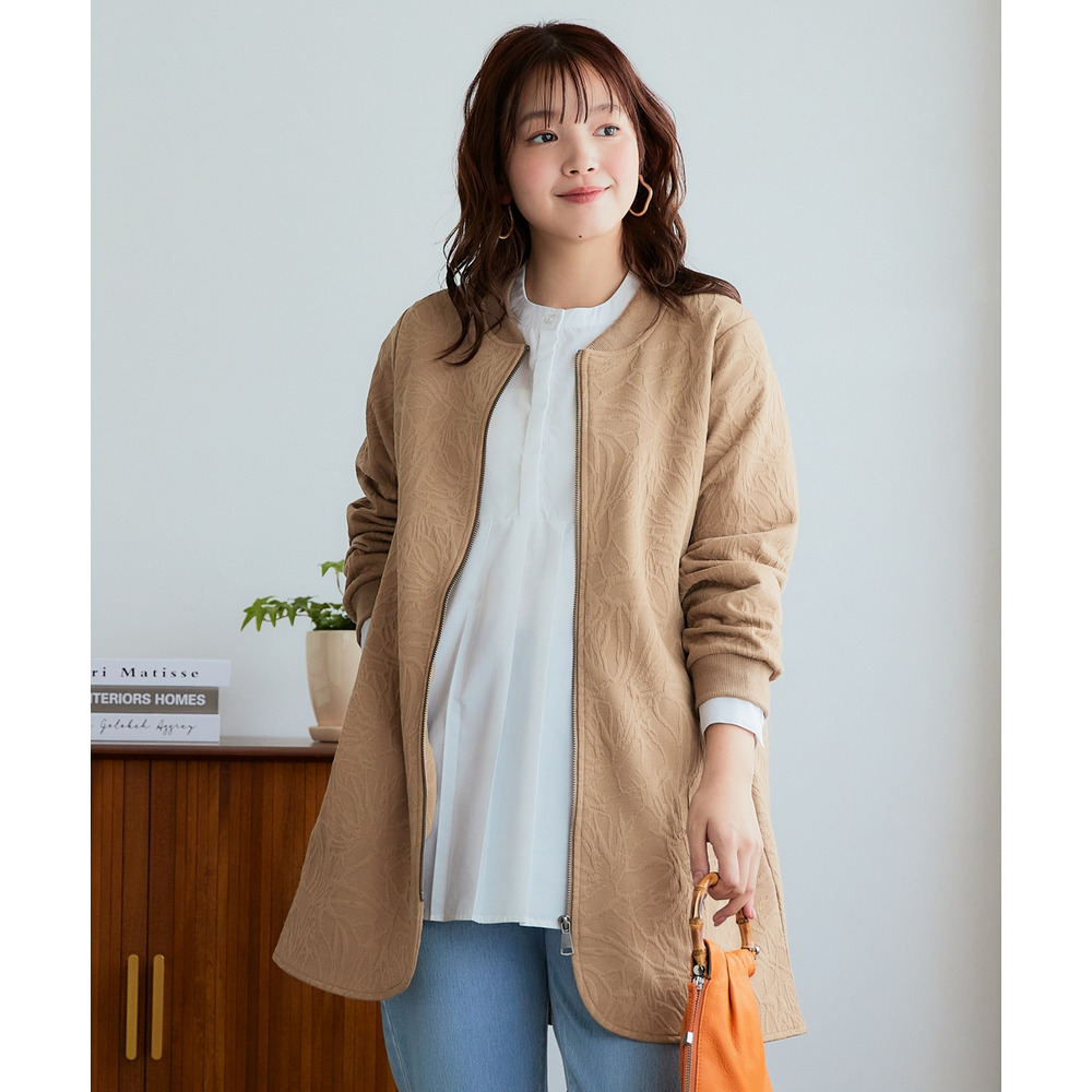 ふくれフラワージャガードロングMA-1 大きいサイズ1