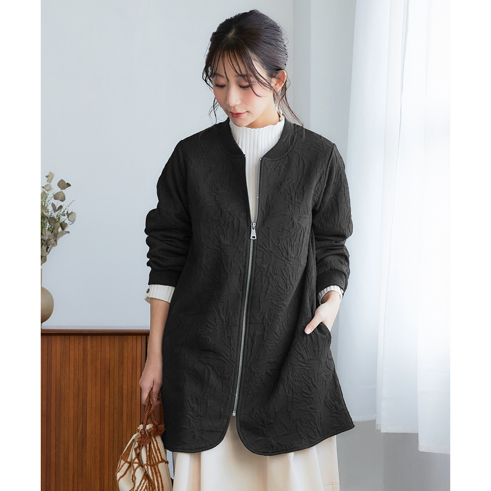 ふくれフラワージャガードロングMA-1 大きいサイズ1