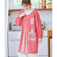 後ゴム開きアップリケかっぽう着 大きいサイズ