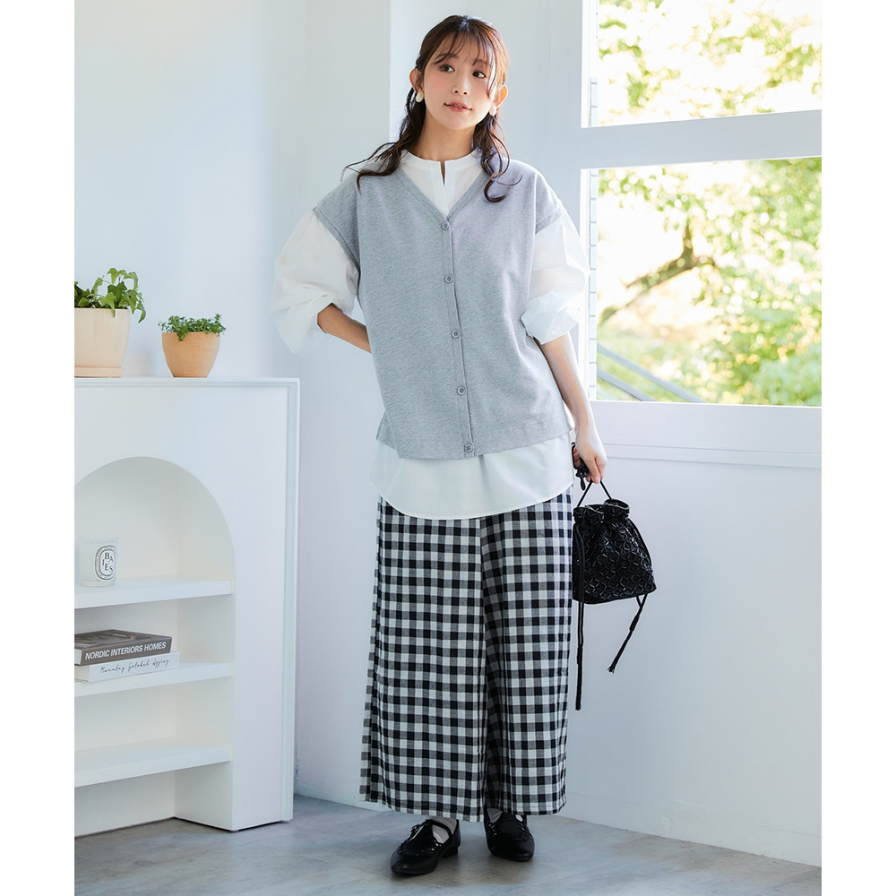 綿100%ダブルガーゼガウチョパンツ(ゆったりヒップ) 大きいサイズ15