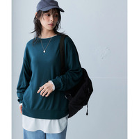 新色登場！ソフトニットフリースクルーネックゆるシルエットプルオーバー 大きいサイズ