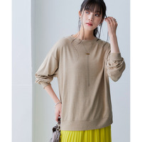 新色登場！ソフトニットフリースクルーネックゆるシルエットプルオーバー 大きいサイズ