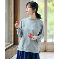 綿混カギ針ネックソフトカットソー 大きいサイズ