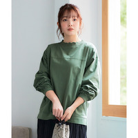 綿混カギ針ネックソフトカットソー 大きいサイズ