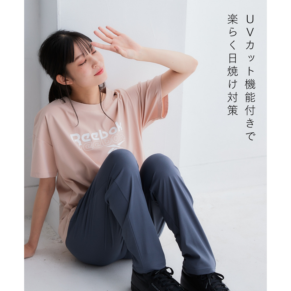 シンプルロゴテーパードパンツ(UVカット・吸汗速乾・形態安定)(リーボック) 大きいサイズ5