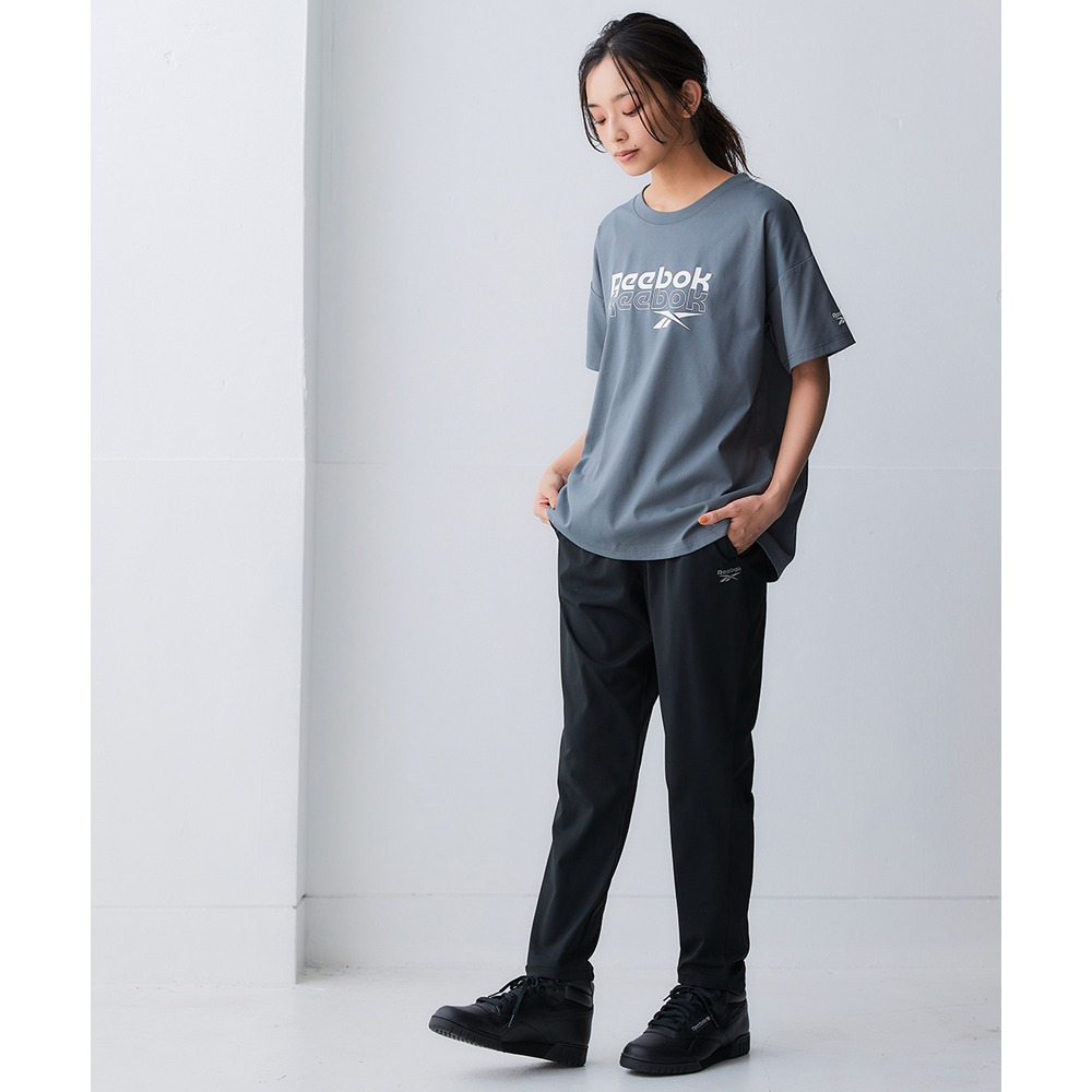 シンプルロゴテーパードパンツ(UVカット・吸汗速乾・形態安定)(リーボック) 大きいサイズ9