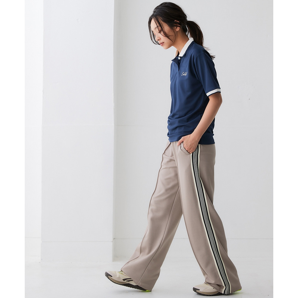 サイドライン多機能ストレートパンツ(UVカット・吸汗速乾・抗菌防臭・毛玉対策) 大きいサイズ10