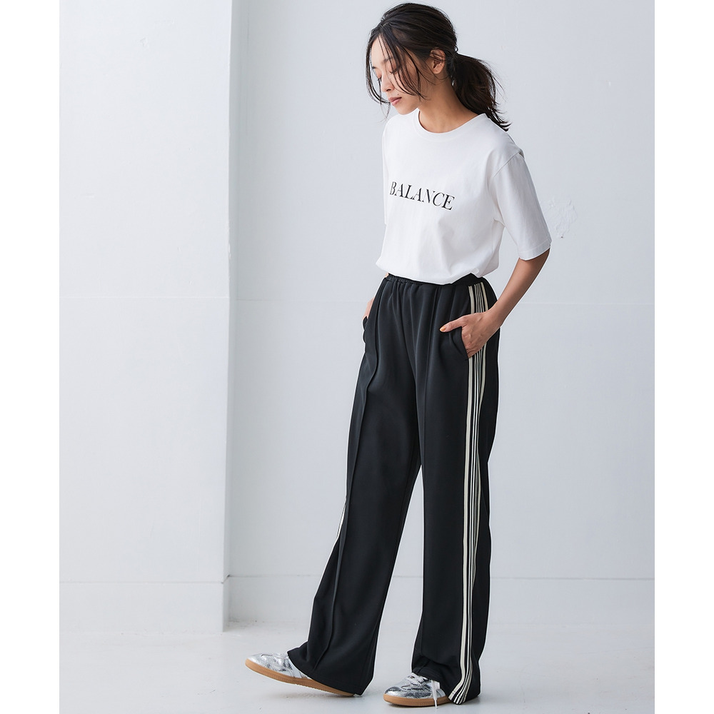 サイドライン多機能ストレートパンツ(UVカット・吸汗速乾・抗菌防臭・毛玉対策) 大きいサイズ14