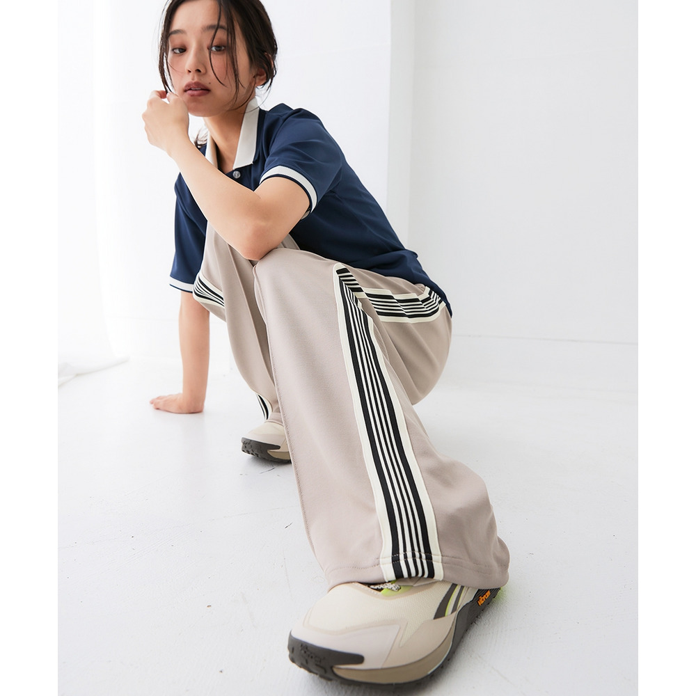 サイドライン多機能ストレートパンツ(UVカット・吸汗速乾・抗菌防臭・毛玉対策) 大きいサイズ9