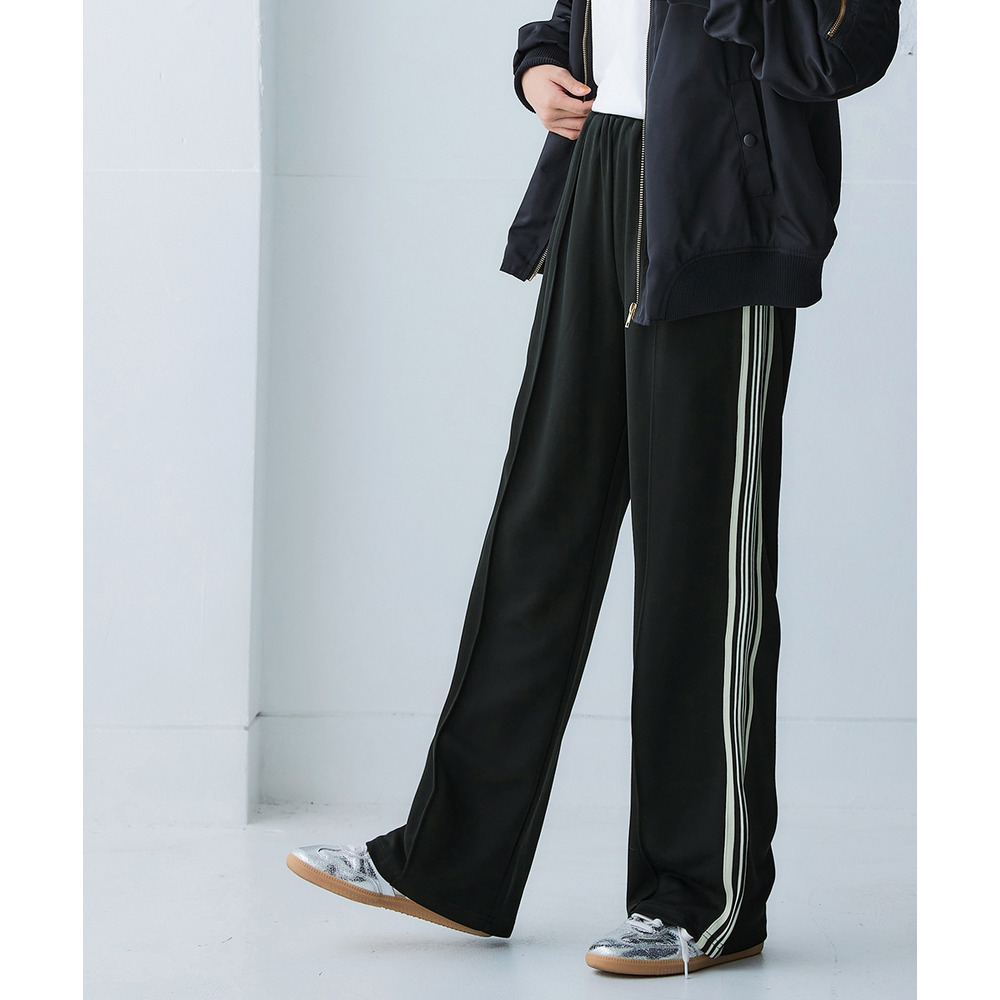 サイドライン多機能ストレートパンツ(UVカット・吸汗速乾・抗菌防臭・毛玉対策) 大きいサイズ1