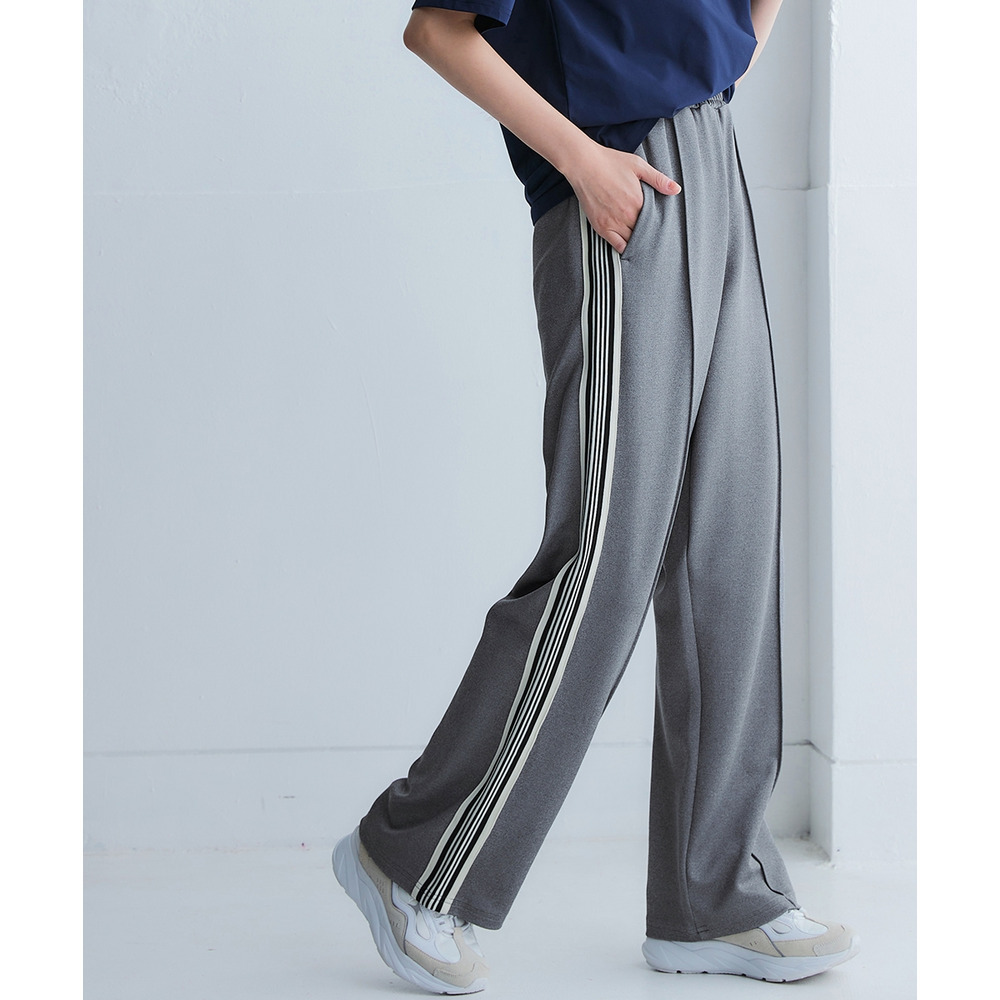 サイドライン多機能ストレートパンツ(UVカット・吸汗速乾・抗菌防臭・毛玉対策) 大きいサイズ1