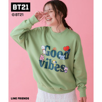 【BT21】ゆるシルエットプリントスウェットプルオーバー 大きいサイズ