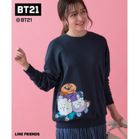 【BT21】ゆるシルエットプリントスウェットプルオーバー 大きいサイズ