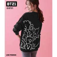 【BT21】ゆるシルエットプリントスウェットプルオーバー 大きいサイズ