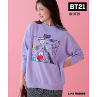 【BT21】ゆるシルエットプリントスウェットプルオーバー 大きいサイズ