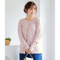 パターンメッシュアンサンブル(カーディガン＋５分袖Tシャツ) 大きいサイズ