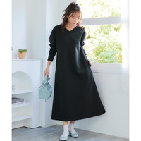 カノコダンボールニットVネックワンピース 大きいサイズ