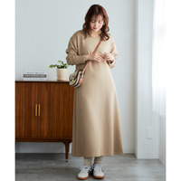 カノコダンボールニットVネックワンピース 大きいサイズ