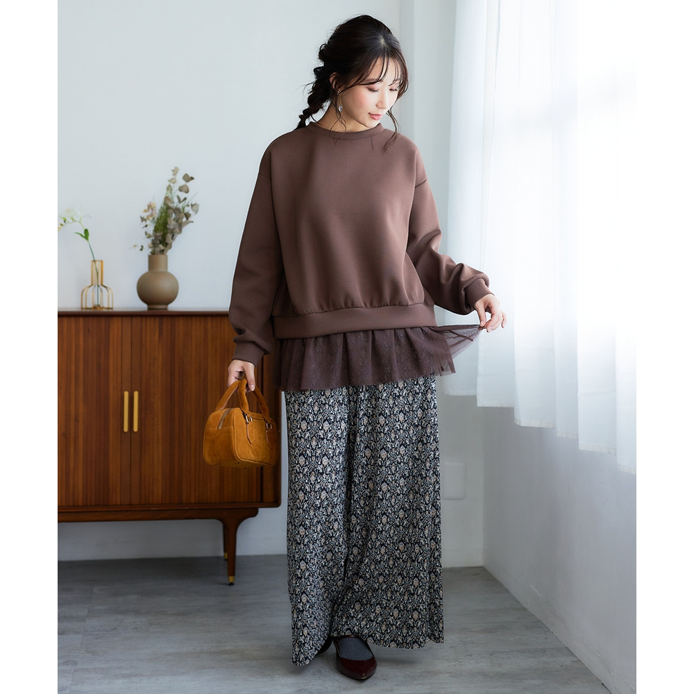 カノコダンボールニット裾チュールトップス 大きいサイズ13