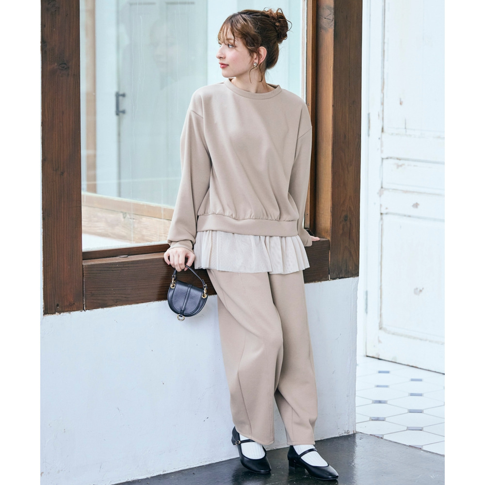 カノコダンボールニット裾チュールトップス 大きいサイズ17