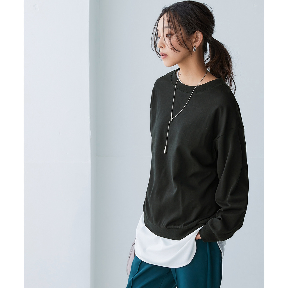 綿100%スムースゆるシルエットプルオーバー 大きいサイズ1