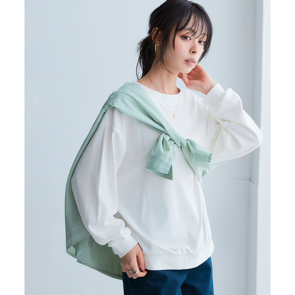 綿100%スムースゆるシルエットプルオーバー 大きいサイズ1