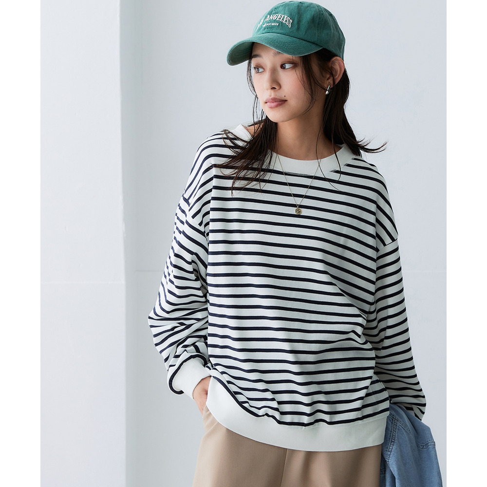 綿100%スムースゆるシルエットプルオーバー 大きいサイズ1