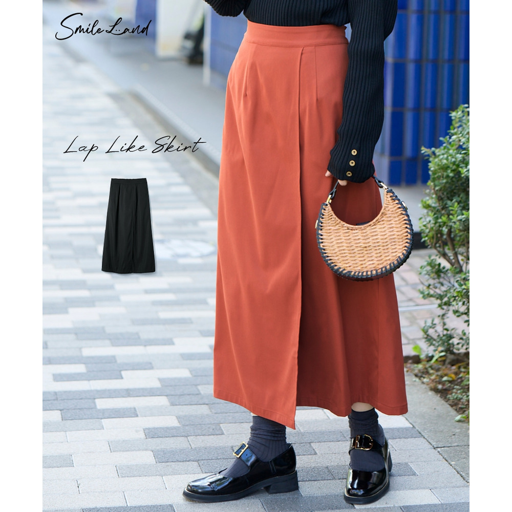 ラップ風ロングスカート（ゆったりヒップ） 大きいサイズ