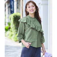 フリルデザインシャツ 大きいサイズ