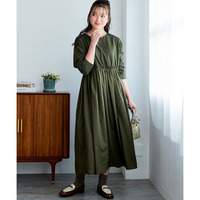 異素材コンビドッキングワンピース 大きいサイズ