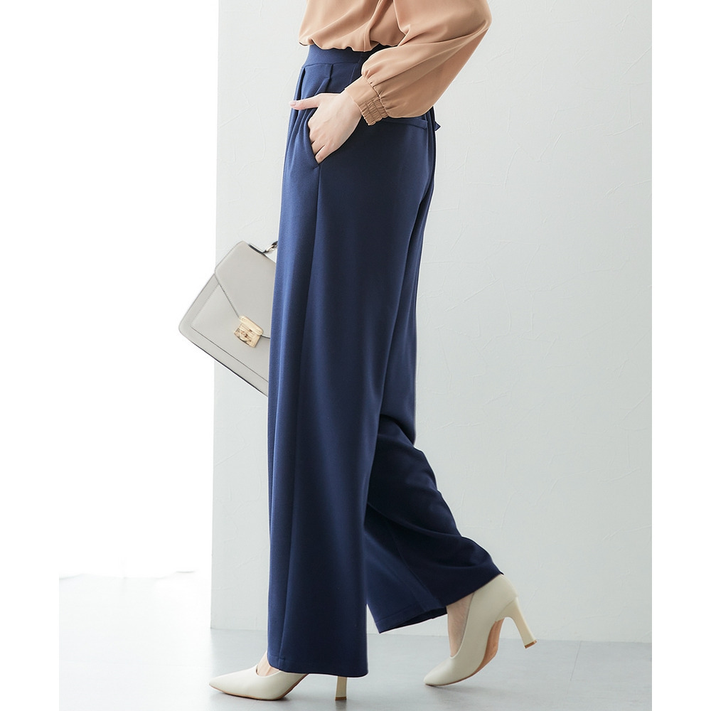 【ジャージーシリーズ】カットソーワイドパンツ(ストレッチ・しわになりにくい・UVカット) 大きいサイズ17