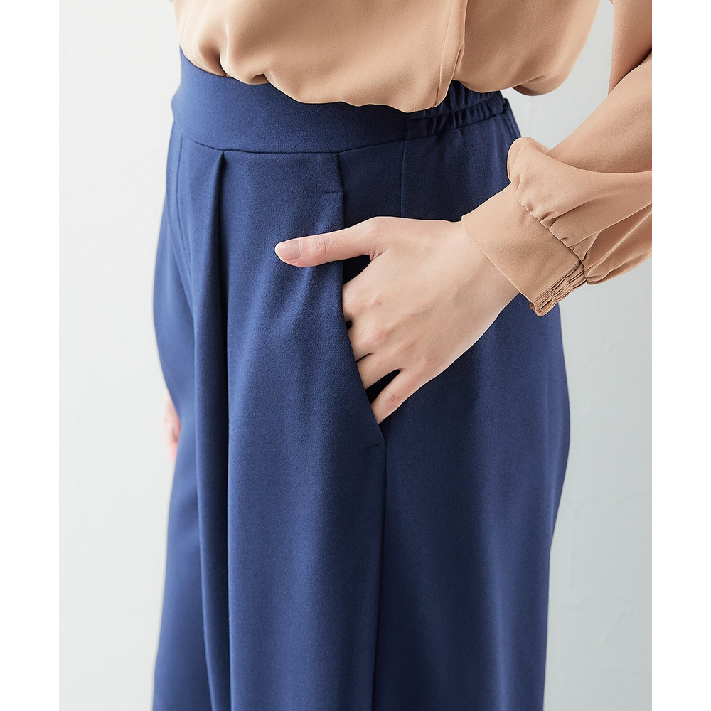 【ジャージーシリーズ】カットソーワイドパンツ(ストレッチ・しわになりにくい・UVカット) 大きいサイズ20