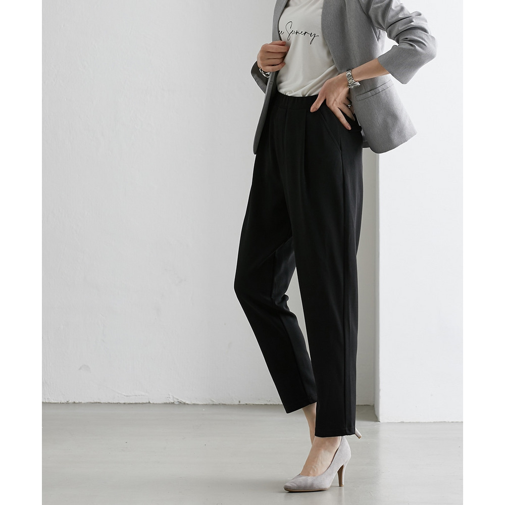 【ジャージーシリーズ】カットソー9分丈テーパードパンツ(ストレッチ・しわになりにくい・UVカット) 大きいサイズ11