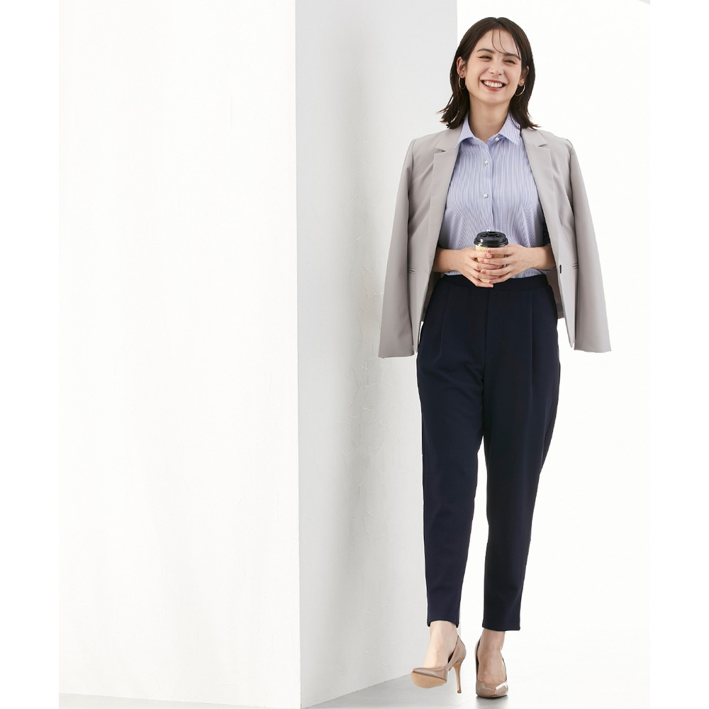 【ジャージーシリーズ】カットソー9分丈テーパードパンツ(ストレッチ・しわになりにくい・UVカット) 大きいサイズ8