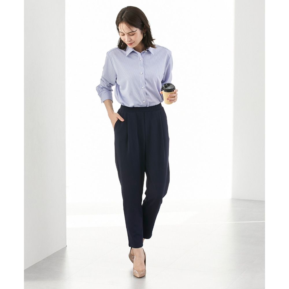 【ジャージーシリーズ】カットソー9分丈テーパードパンツ(ストレッチ・しわになりにくい・UVカット) 大きいサイズ9