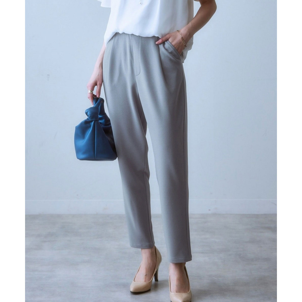 【ジャージーシリーズ】カットソー9分丈テーパードパンツ(ストレッチ・しわになりにくい・UVカット) 大きいサイズ1