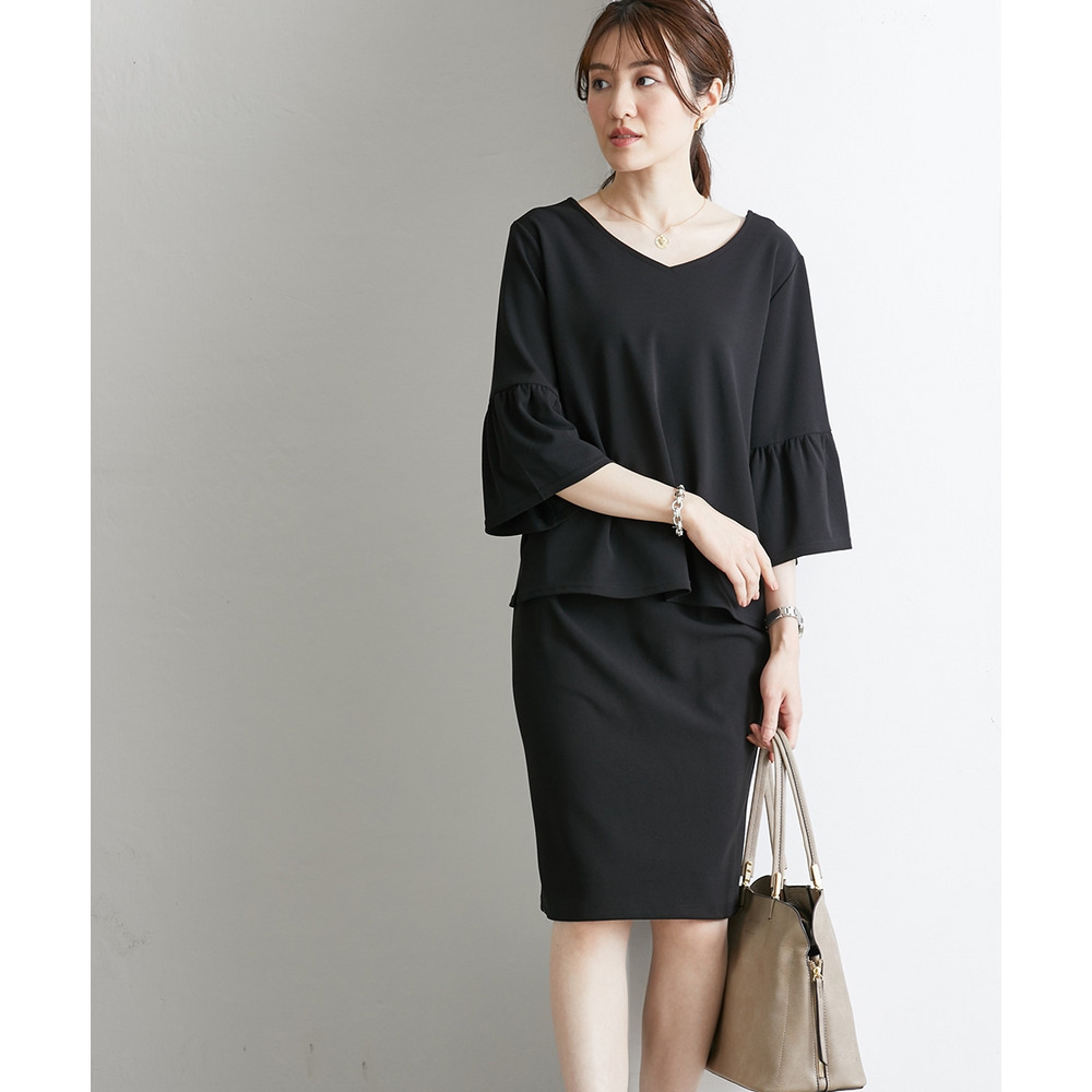 【ジャージーシリーズ】カットソーフロントインタックタイトスカート(ストレッチ・しわになりにくい・UVカット) 大きいサイズ11