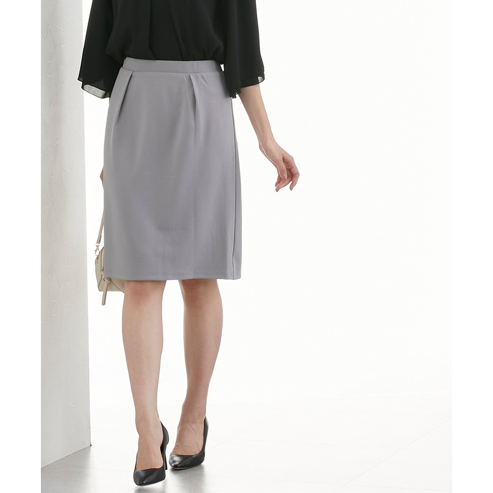 【ジャージーシリーズ】カットソーフロントインタックタイトスカート(ストレッチ・しわになりにくい・UVカット) 大きいサイズ19