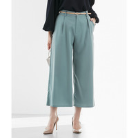 【しわになりにくい・ストレッチ】アンクル丈ワイドパンツ（とろみシリーズ） 大きいサイズ