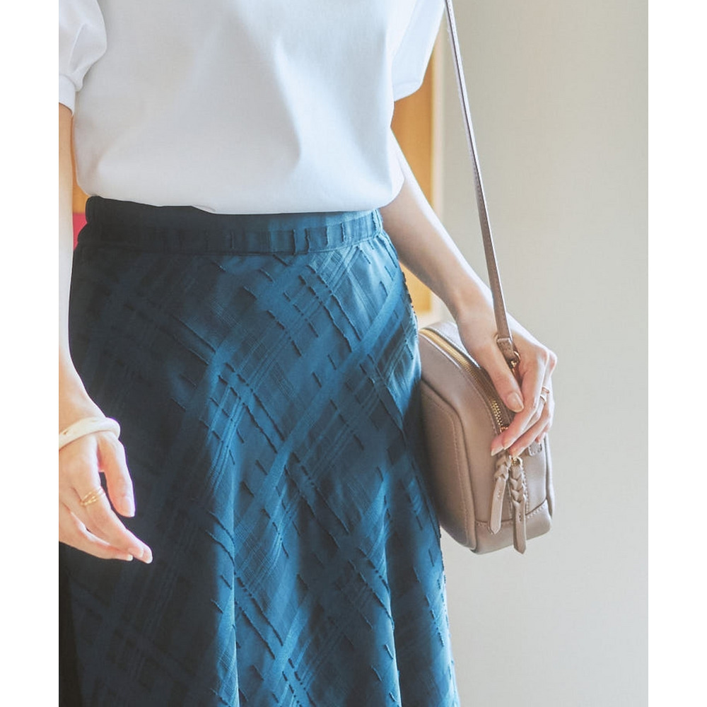 シアーチェックフレアスカート 大きいサイズ14