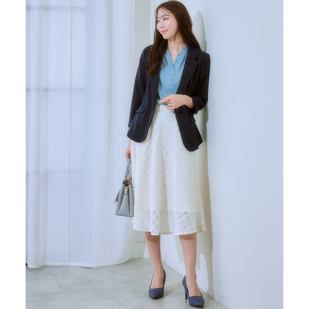 シアーチェックフレアスカート 大きいサイズ19