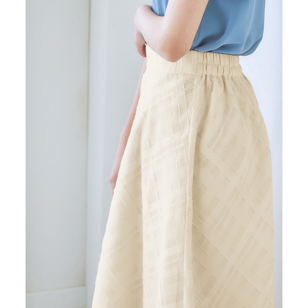 シアーチェックフレアスカート 大きいサイズ22