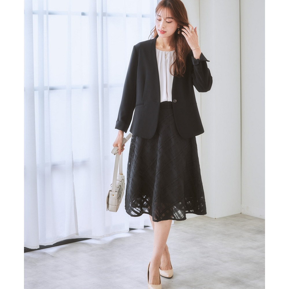 シアーチェックフレアスカート 大きいサイズ29