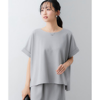 【ジャージーシリーズ】バックタックボートネックプルオーバー（ストレッチ・しわになりにくい・UVカット） 大きいサイズ