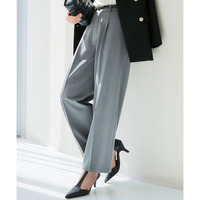 万能センタープレスタックワイドパンツ（レギュラー丈）【しわになりにくい・速乾・UVカット】 大きいサイズ