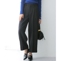 万能センタープレスタックワイドパンツ（レギュラー丈）【しわになりにくい・速乾・UVカット】 大きいサイズ